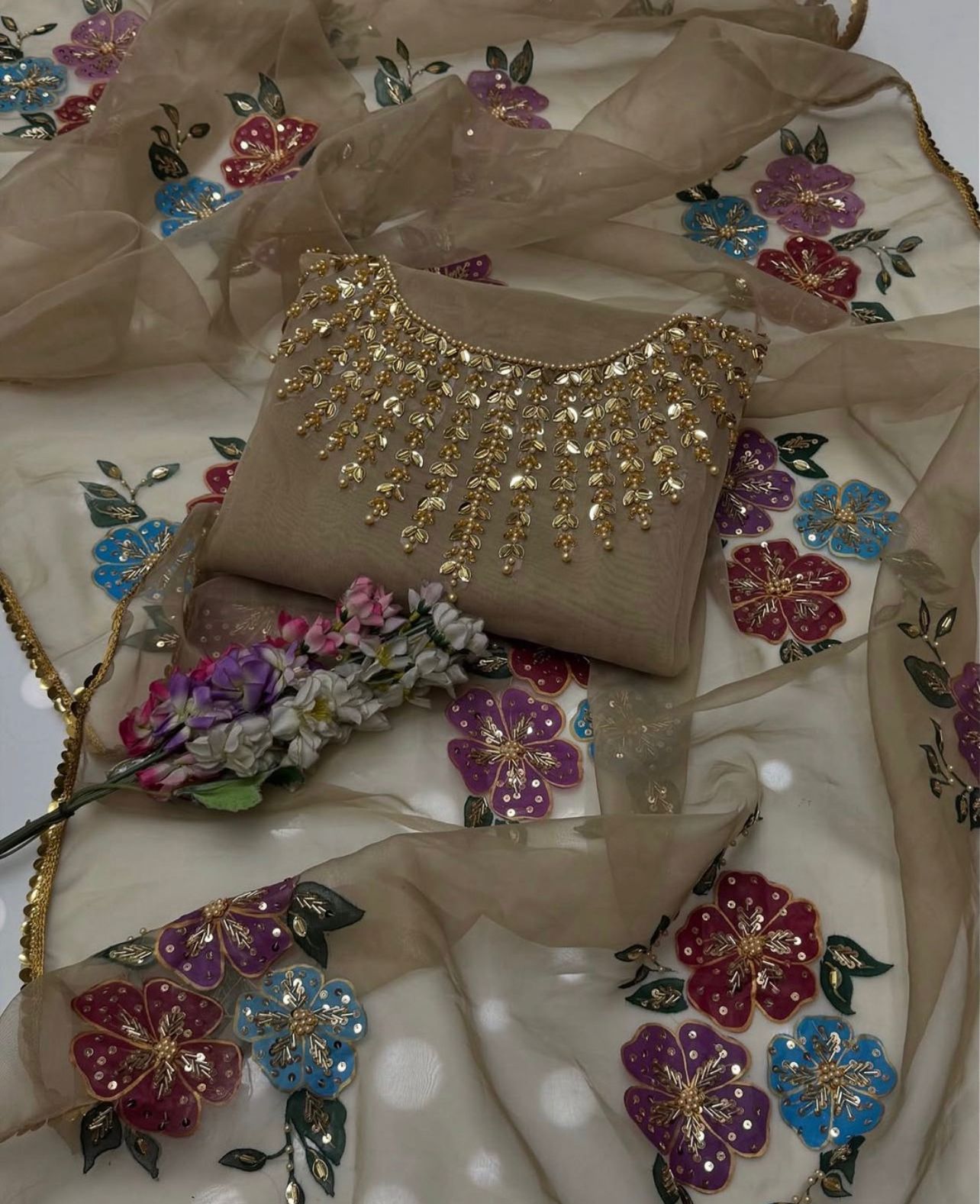 Organza zari work 2pc